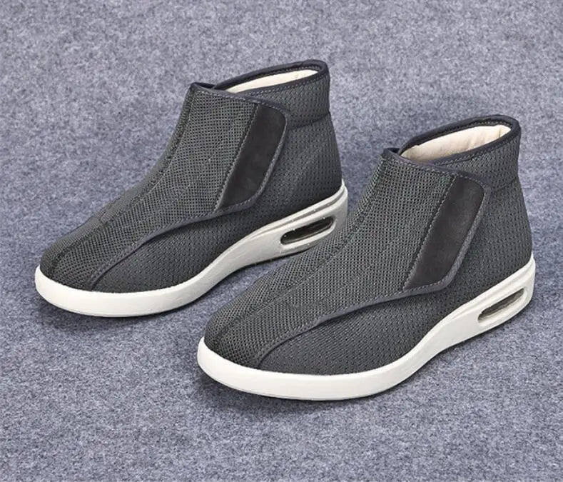 Ortopedia Pés largos Sapatos inchados para homens, calçados casuais, botas de lã quente, Thumb Eversion, conforto suave, recuperação diabética