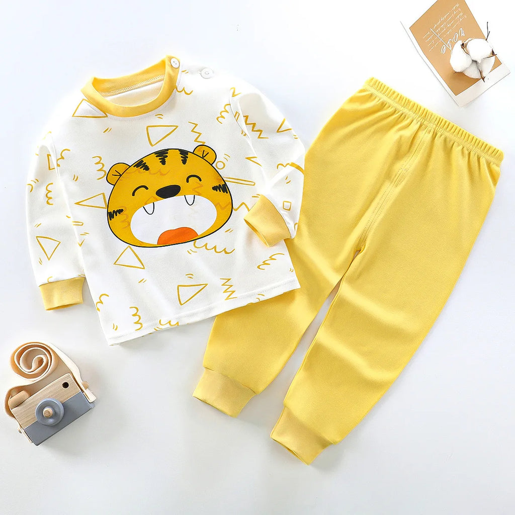 Crianças roupas conjuntos de roupas infantis meninos meninas algodão outono inverno roupas calças pijamas roupa interior