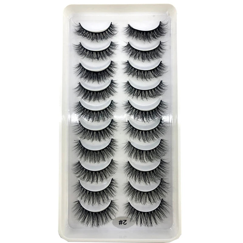 Vários estilos 10 pares naturais 3d vison cílios postiços kit de maquiagem cílios de vison extensão cílios curtos