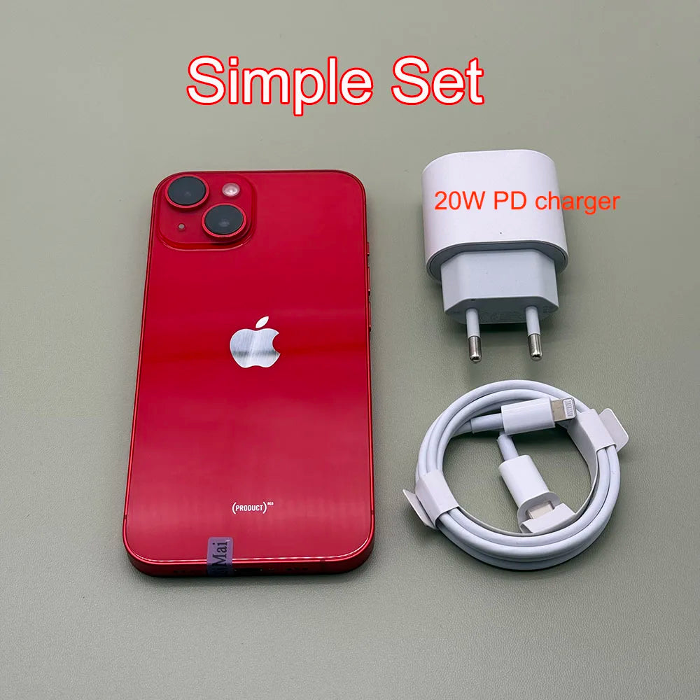 100% original iPhone 14 Dual eSIM Celular 6.1 "OLED Face ID A15 5G Phone Versão dos EUA
