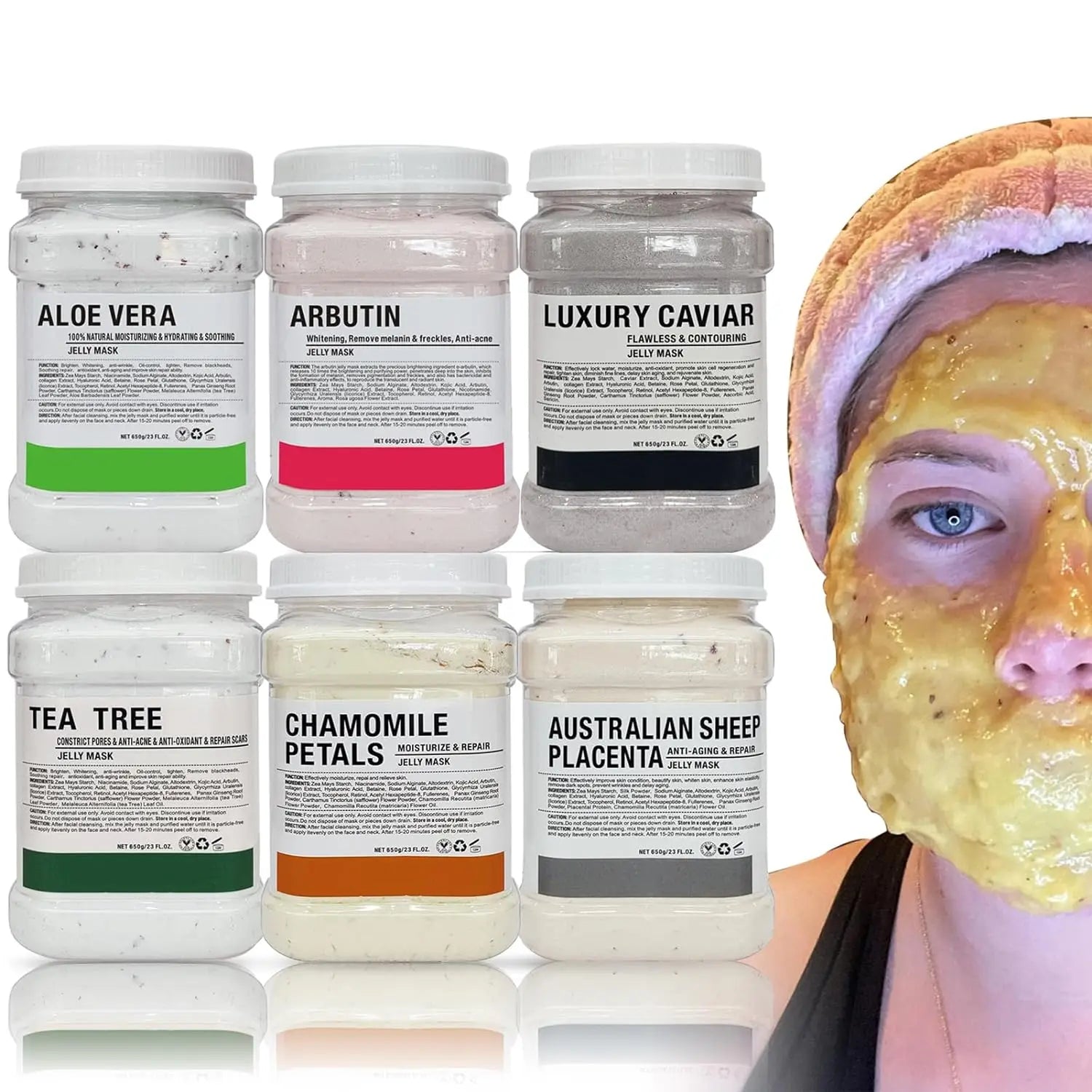 6 PCS Jelly Mask Powder Atacado 650G Máscaras Profissionais Salão de Beleza Use Produtos de Cuidados com a Pele Facial