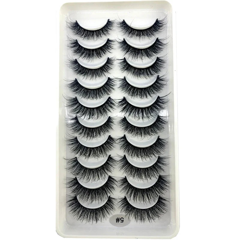 Vários estilos 10 pares naturais 3d vison cílios postiços kit de maquiagem cílios de vison extensão cílios curtos