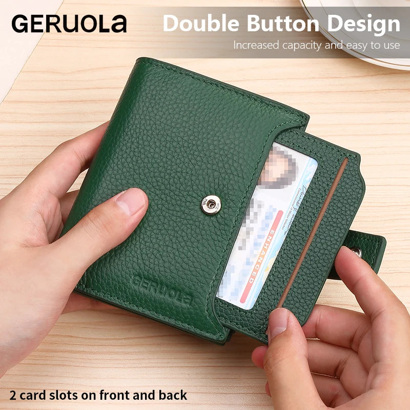 Rfid anti-roubo escova novo três dobras multi dobra carteira de couro genuíno multifuncional anti adulteração saco de cartão magnético sho