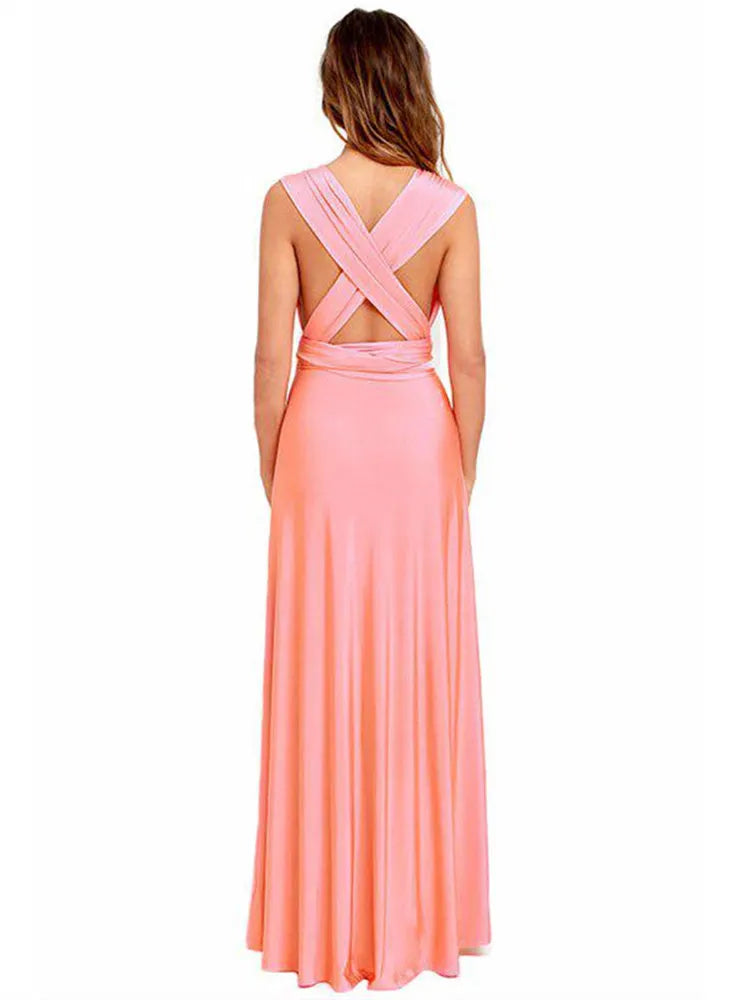 Vestido Maxi Club Boho para mulheres, bandagem vermelha, vestido de festa longo, madrinhas multiway, robe infinito conversível, sexy