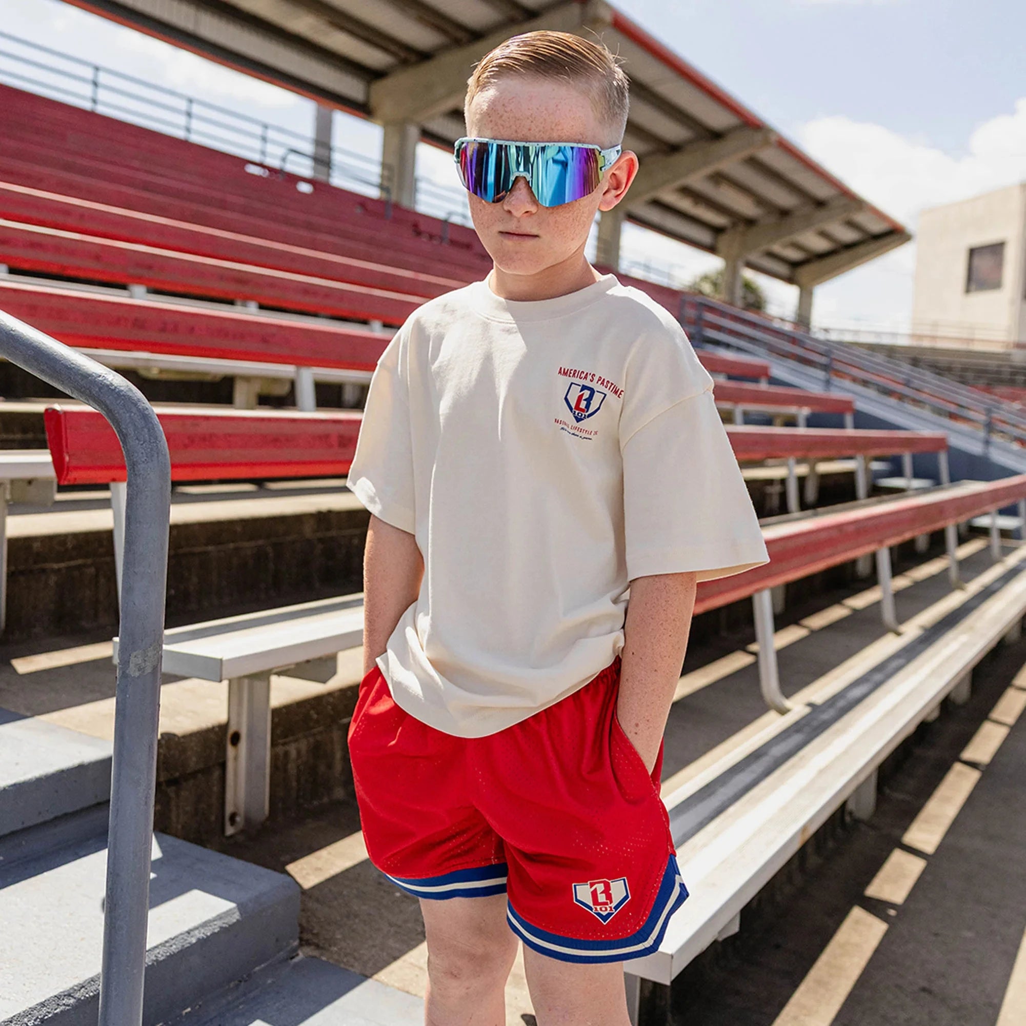 Novos Shorts de Verão 2026 para Crianças/Jovens, Estilo Beisebol, Shorts Oversized Respiráveis e de Secagem Rápida para Homens e Mulheres ﻿