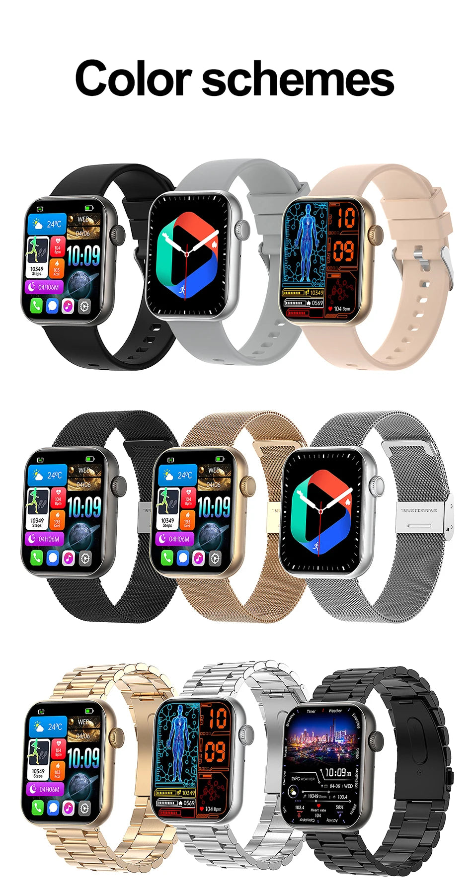 2025 novo relógio inteligente tela de toque completa bluetooth chamada ai voz freqüência cardíaca relógios à prova dwaterproof água pulseira esportiva smartwatch feminino
