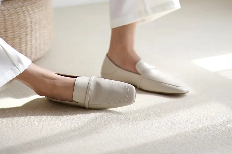 Mocassins de couro genuíno das mulheres Morazora, sapatos baixos confortáveis, moda, tamanho 34-43, primavera e verão