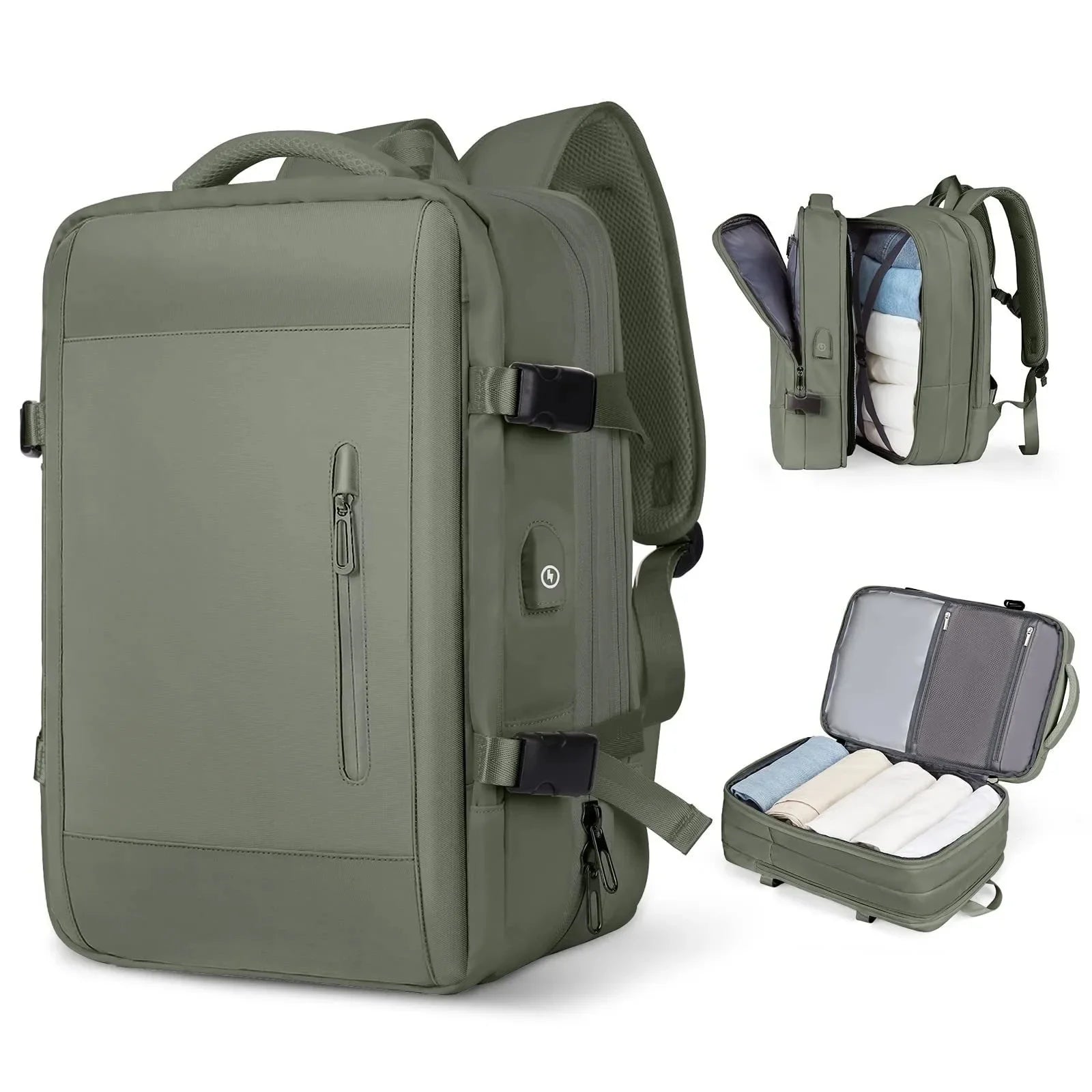 Mochila de viagem expansível de grande capacidade, bolsa de ombro dupla para viagens de negócios, montanhismo e transporte de computador