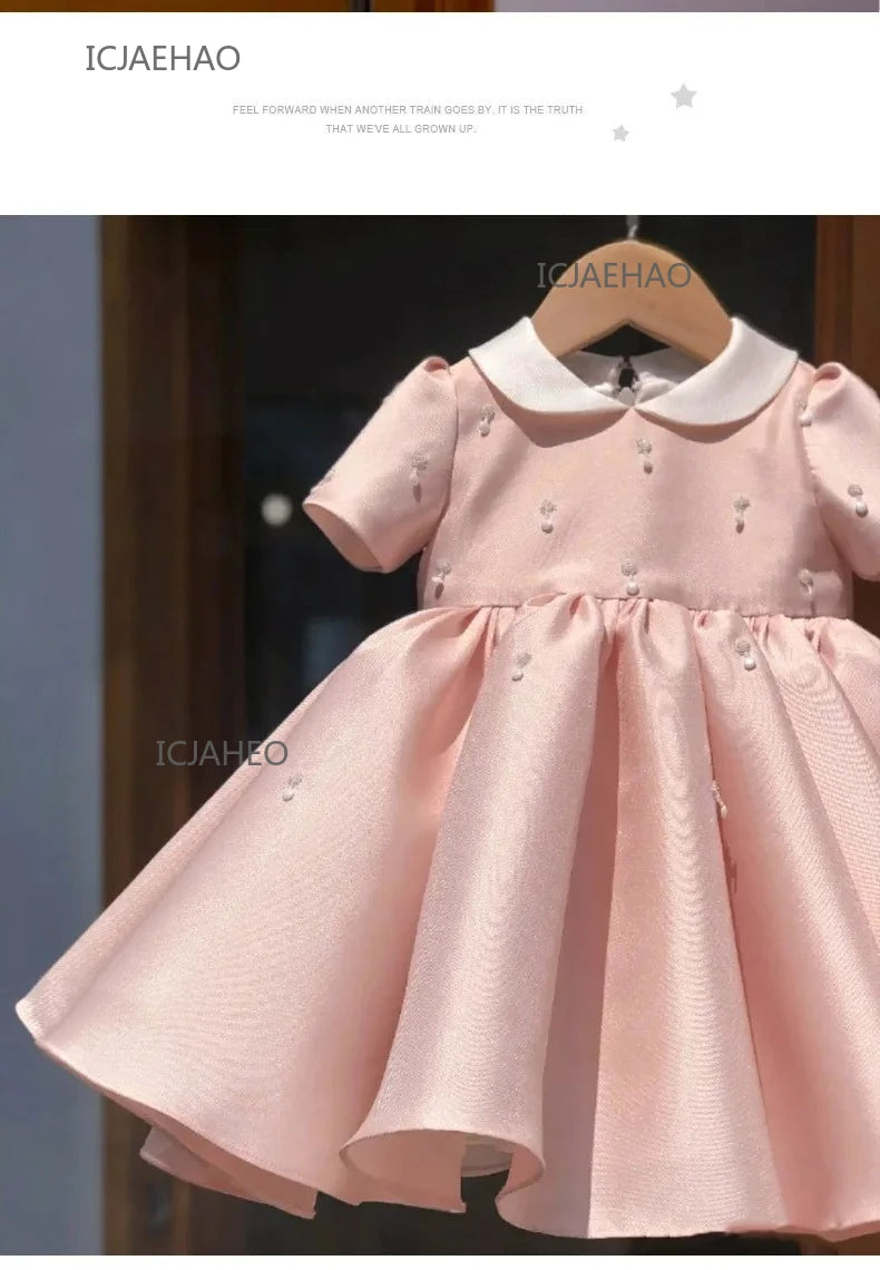 Vestidos de festa 2025 crianças primeiro aniversário para babyceremonial vestido infantil vestidos de casamento meninas princesa vestido branco crianças menina