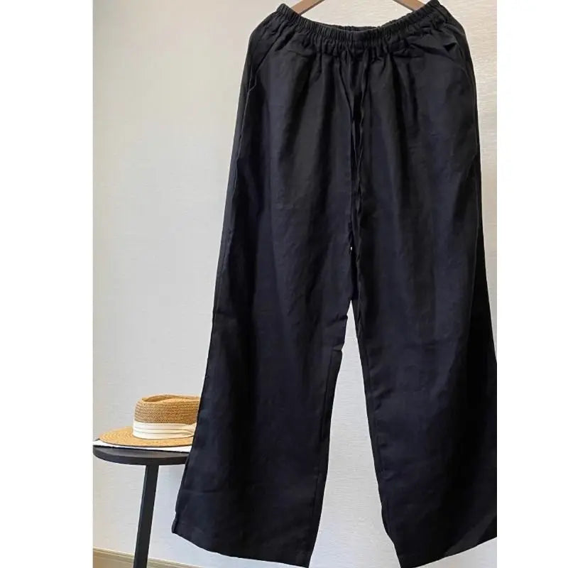 Calças de linho de algodão masculino outono novo respirável cor sólida calças de linho fitness streetwear S-4XL