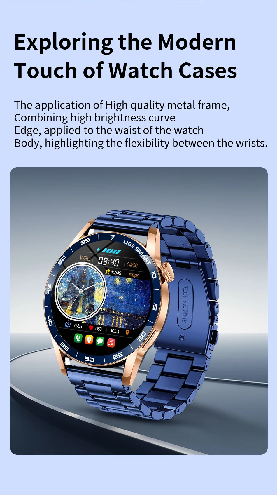 Relógio Inteligente LIGE 2026 com Chamadas de Voz para Homens, Tela HD de 1.38", IP68 à Prova D'água, Relógio Esportivo e Fitness, Novo Smartwatch para Homens e Mulheres, Compatível com Android e iOS