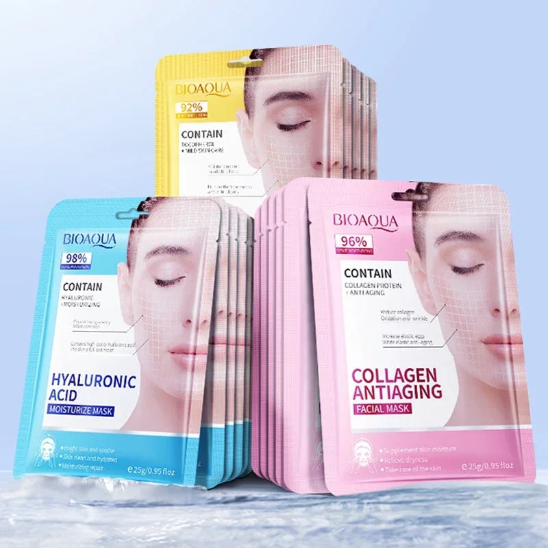 15 pçs bioaqua retinol colágeno anti rugas máscaras faciais hidratante anti-envelhecimento clareamento máscara facial produtos de cuidados com a pele