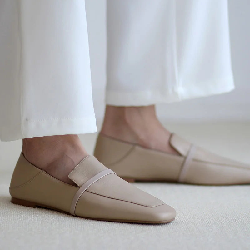 Mocassins de couro genuíno das mulheres Morazora, sapatos baixos confortáveis, moda, tamanho 34-43, primavera e verão