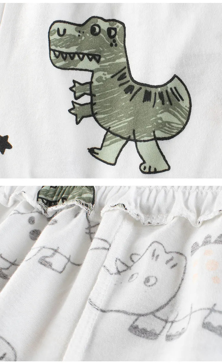 2023 Verão Crianças Dinossauro Carro Shorts Dos Desenhos Animados para o Menino 100% Algodão Puro Crianças Meninas Esportes Casual Meia Calças para Idades 1-9 Crianças