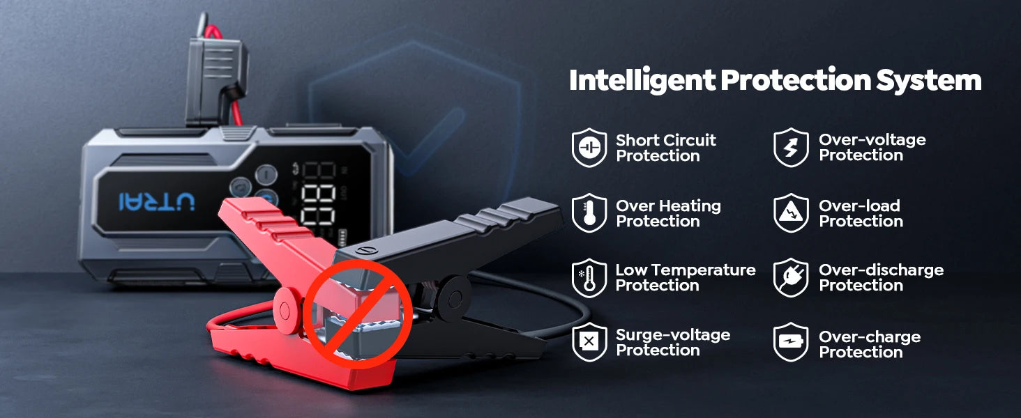 UTRAI 1500A Carro Jump Starter Power Bank Portátil 150PSI Bomba de ar Bateria de carro Boosteres de emergência Dispositivo de partida Carro Starter 2024