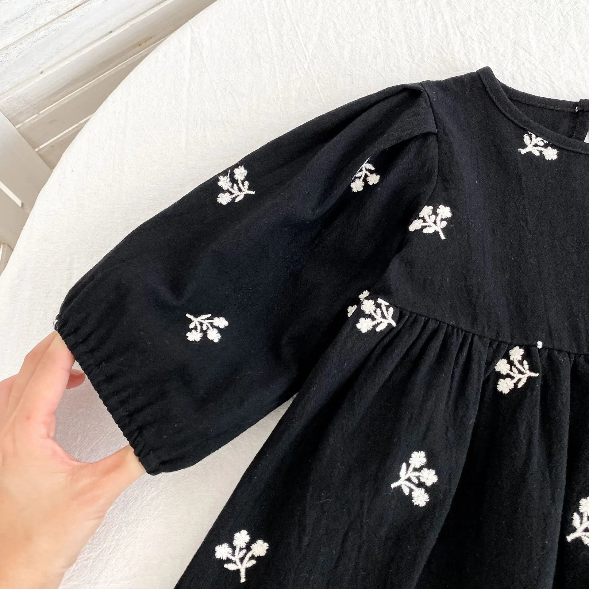 2026 nova primavera meninas vestido de princesa crianças estilo coreano bordado roupas 2-6yrs manga comprida algodão crianças vestido de festa