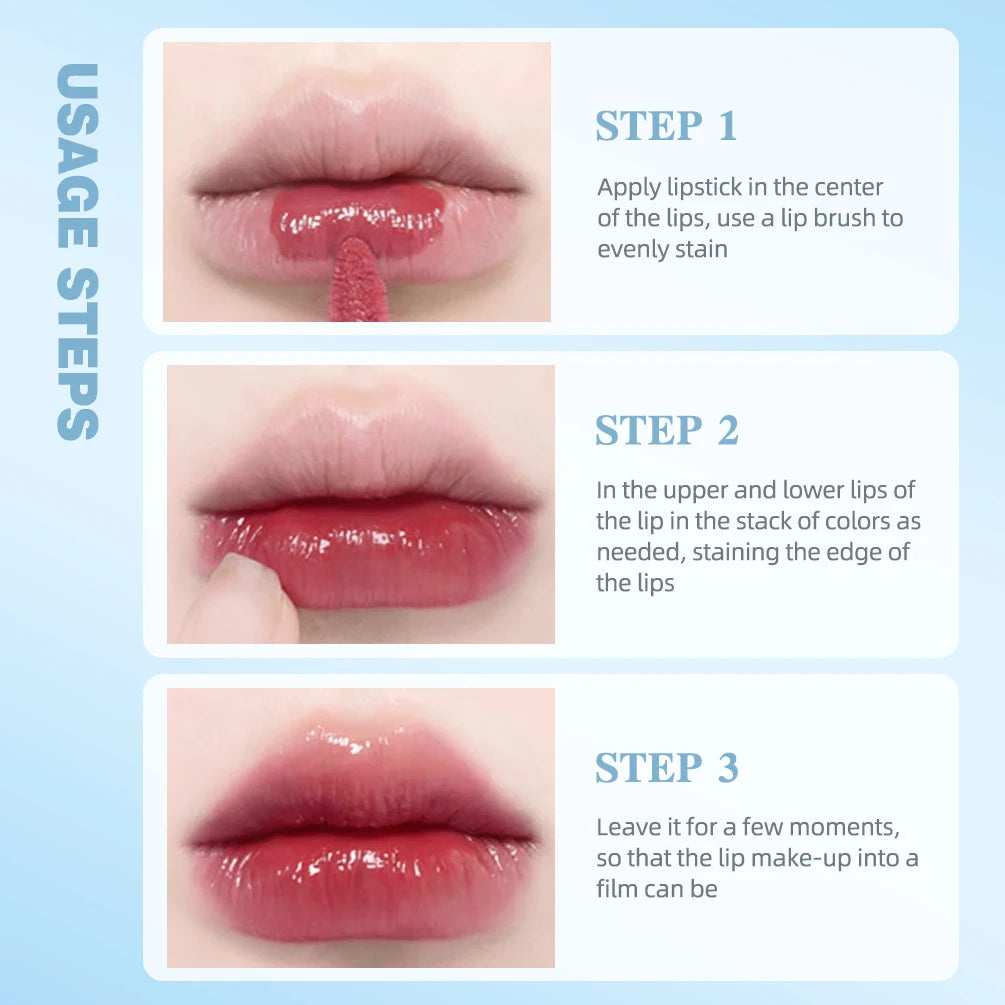 Brilho Labial Cristal QIBEST, Glaze Labial Hidratante de Longa Duração, Gloss Hidratante para Lábios