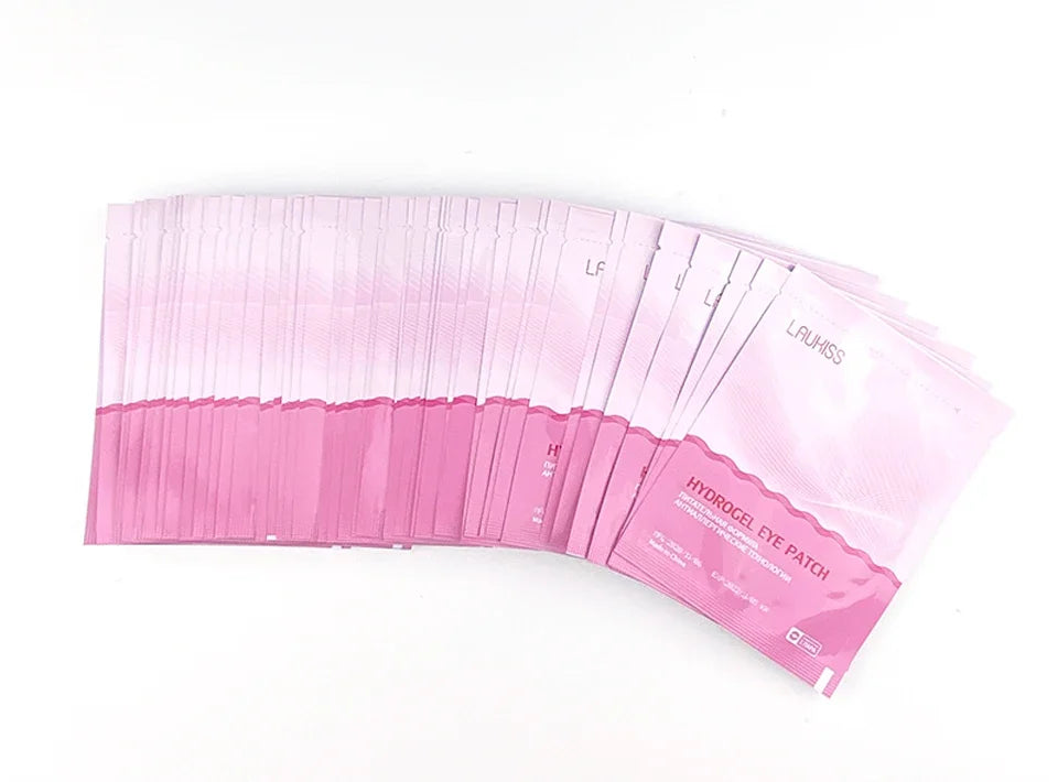 100 pares de remendos de cílios para construção de almofadas de cílios enxertadas embalagem russa sob os olhos adesivos de papel para extensão de cílios