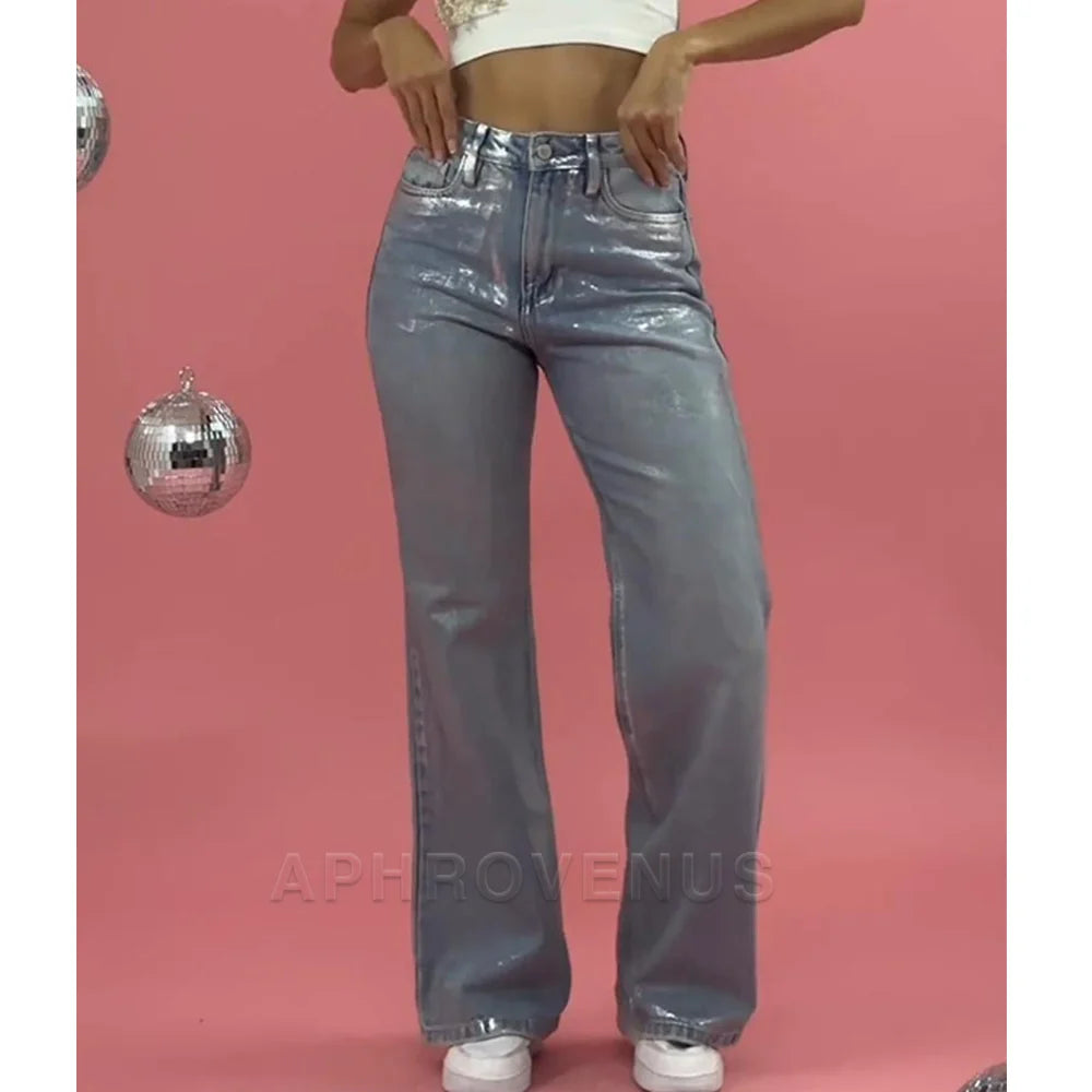 Calça solta casual Y2K avançada feminina, Streetwear emendado colorblock, calça de perna reta, streetwear hip-hop, calça jeans