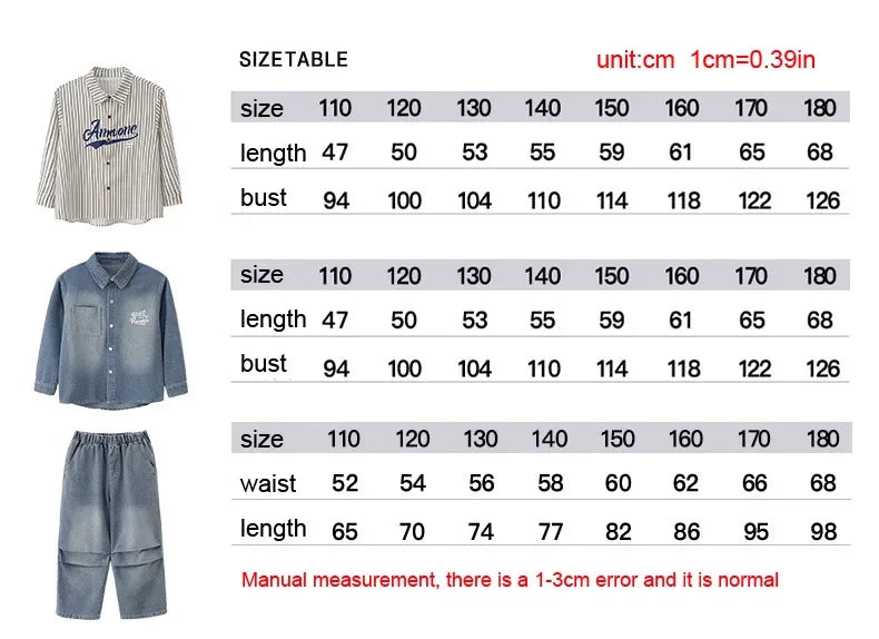 Crianças menino menina solta casual streetwear moda hip hop crianças denim camisa calça jeans define ternos agasalho roupas de palco traje