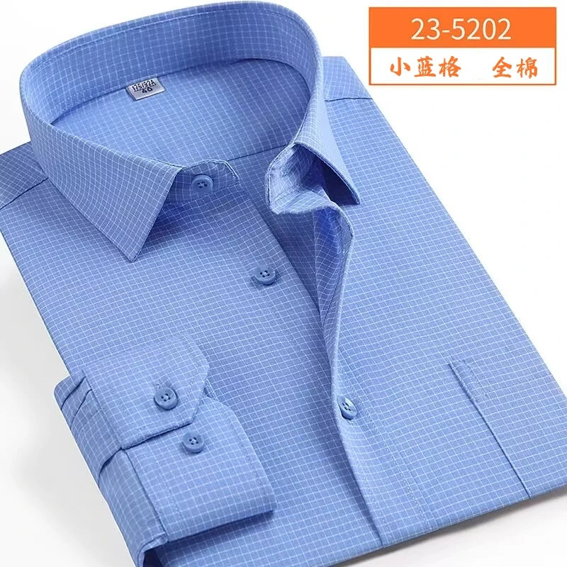 Nova chegada primavera comercial fácil cuidado camisa masculina oversize manga longa moda formal de alta qualidade plus size M-7XL8XL9XL