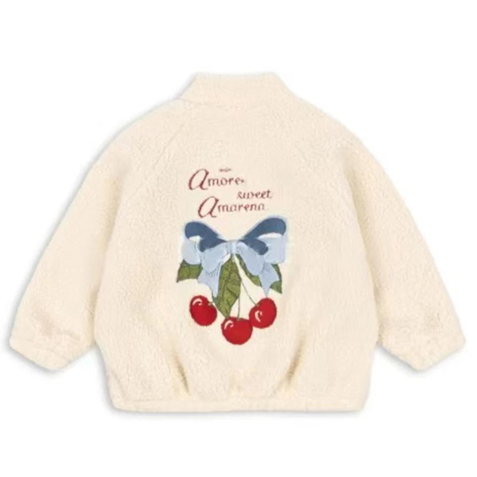 2024 inverno ks crianças algodão lã de cordeiro quente outerwear roupas meninas impressão casacos do bebê meninos mais jaquetas de lã crianças roupas