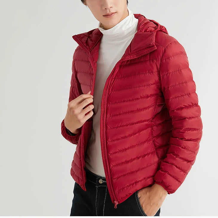 Homem 90% pato para baixo jaqueta com capuz inverno outono casaco masculino ultra leve jaquetas quentes outwear parkas ao ar livre roupas de campanha