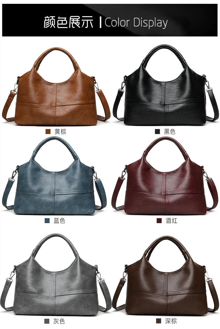 Bolsa, bolsa feminina, 2025 nova bolsa de couro macio moderna e simples, bolsa mãe de meia-idade, versátil de ombro único cr
