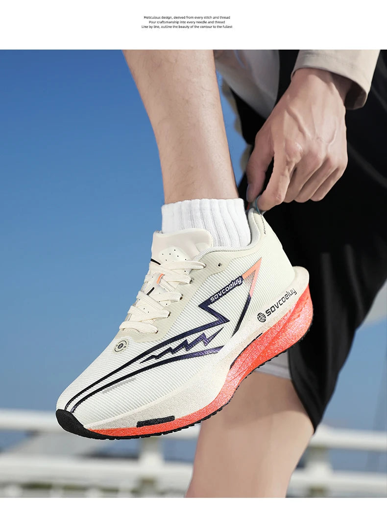 Tênis de Corrida com Placa de Carbono Especial para Maratona, Respirável e Leve, Confortável para Mulheres, Sneakers Antiderrapantes