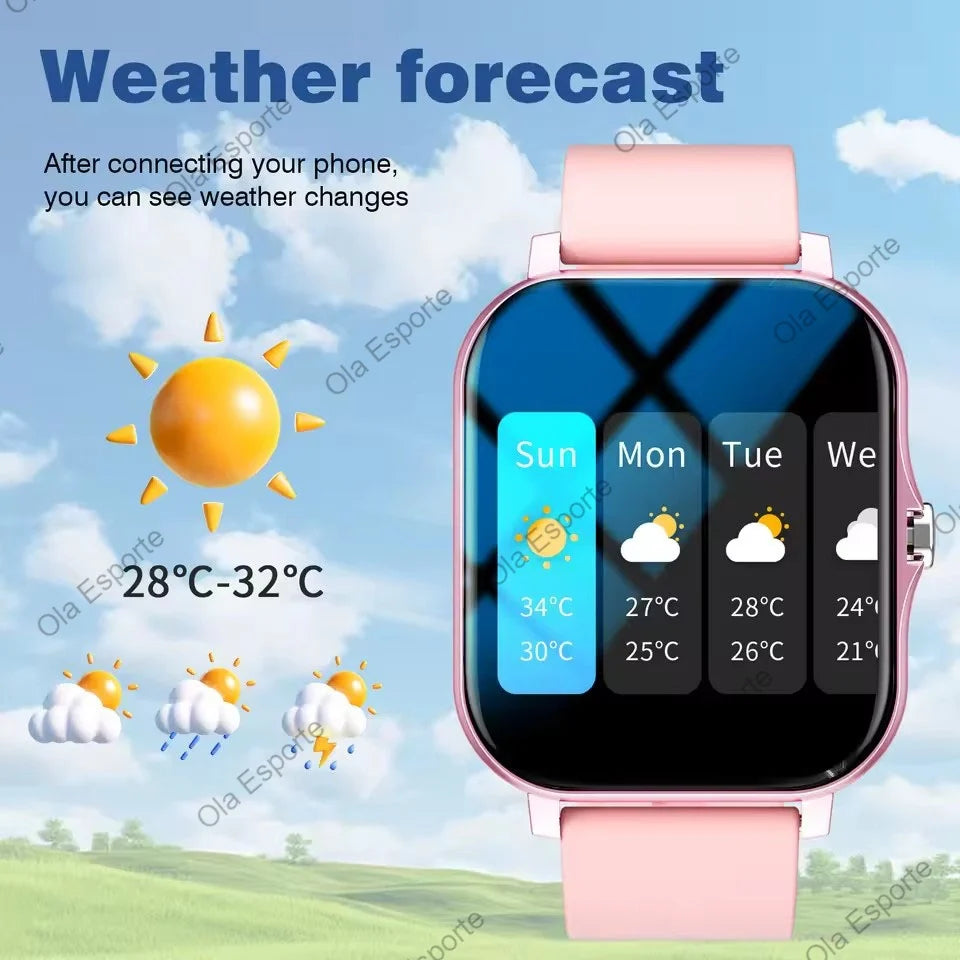 Novo Relógio Inteligente 1.83'' Tela Cheia Bluetooth com Função de Chamada Monitor de Oxigênio no Sangue/Pressão Arterial Smartwatch para Mulheres e Homens Presente de Férias 2026