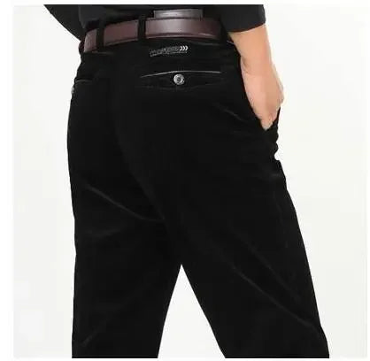Calças de veludo soltas corredores homens de meia idade pai instalado no outono e inverno 2023 calças casuais masculinas para homem streetwear