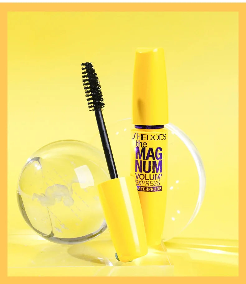 SHEDOES Rímel amarelo à prova d'água, alongamento, ondulação, volumizador, natural, de longa duração, à prova de manchas, cosméticos de maquiagem para os olhos