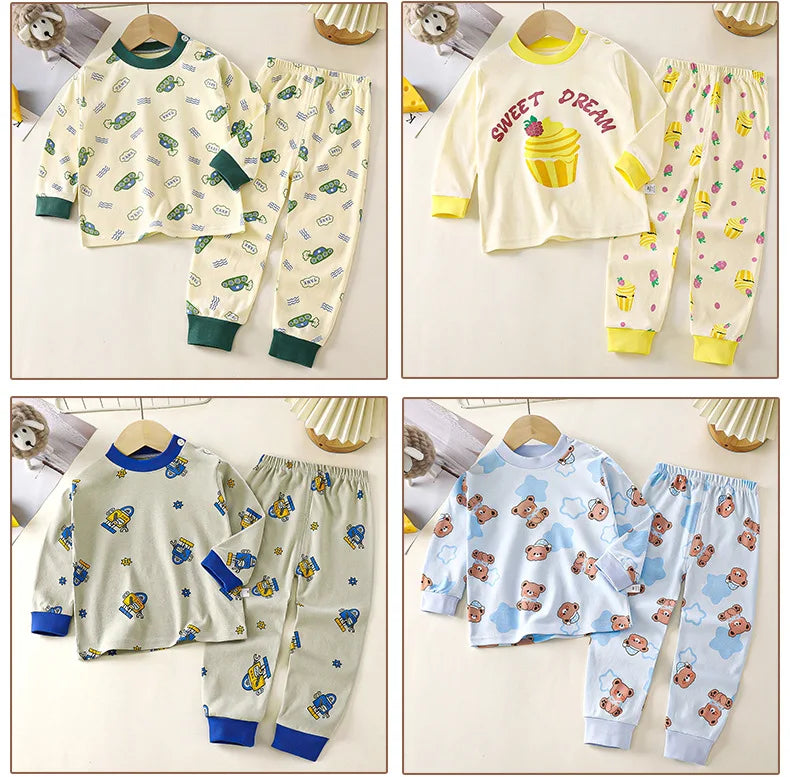 Crianças roupas conjuntos de roupas infantis meninos meninas algodão outono inverno roupas calças pijamas roupa interior
