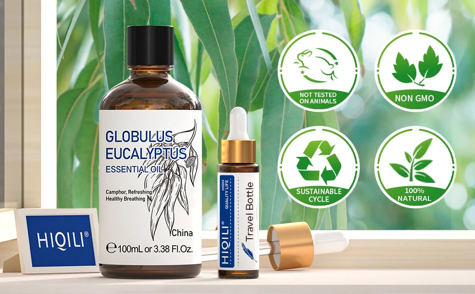 Hiqili 100ml eucalipto baunilha incenso hortelã sândalo rosa óleos essenciais para difusor umidificador vela fazendo massagem