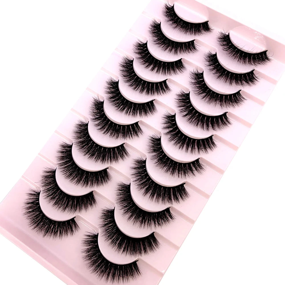 Hbzgtlad 10 pares de cílios postiços naturais grossos compõem cílios de vison 3d extensão de cílios macios cílios postiços longos cílios de vison