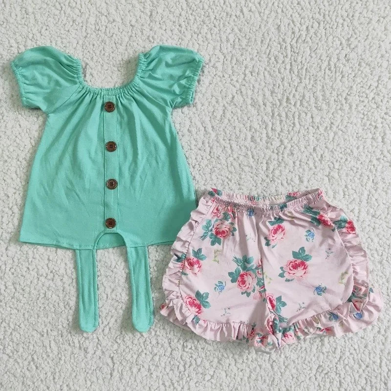 Bebê meninas boutique verão frutas roupas melancia vermelho camisa rosa dot plissado shorts atacado crianças roupas conjunto criança roupa