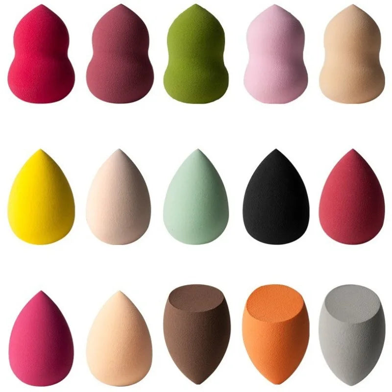 Conjunto de 12 esponjas de maquiagem, adequadas para aplicação de BB cream líquido e em pó, esponja de maquiagem tipo ovo para uso seco e molhado.