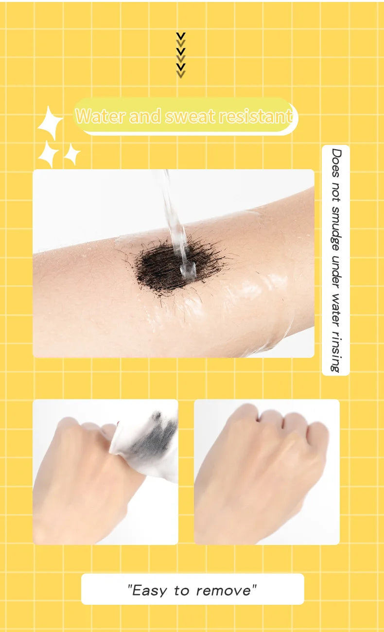 SHEDOES Rímel amarelo à prova d'água, alongamento, ondulação, volumizador, natural, de longa duração, à prova de manchas, cosméticos de maquiagem para os olhos