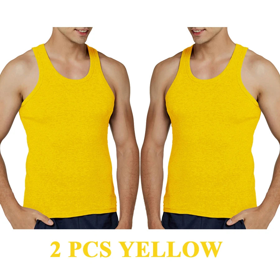 Regatas masculinas 100% algodão sólido colete masculino respirável sem mangas topos fino casual ginásio correndo confortável camiseta presente dos homens