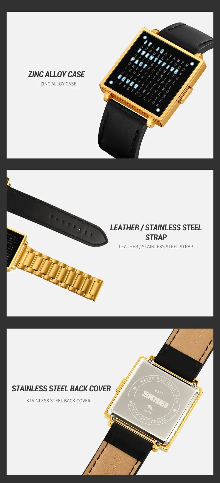 Skmei 2312 moda relógio de pulso para homens mulheres à prova dwaterproof água led luz ao ar livre digital esporte relógios eletrônicos reloj hombre