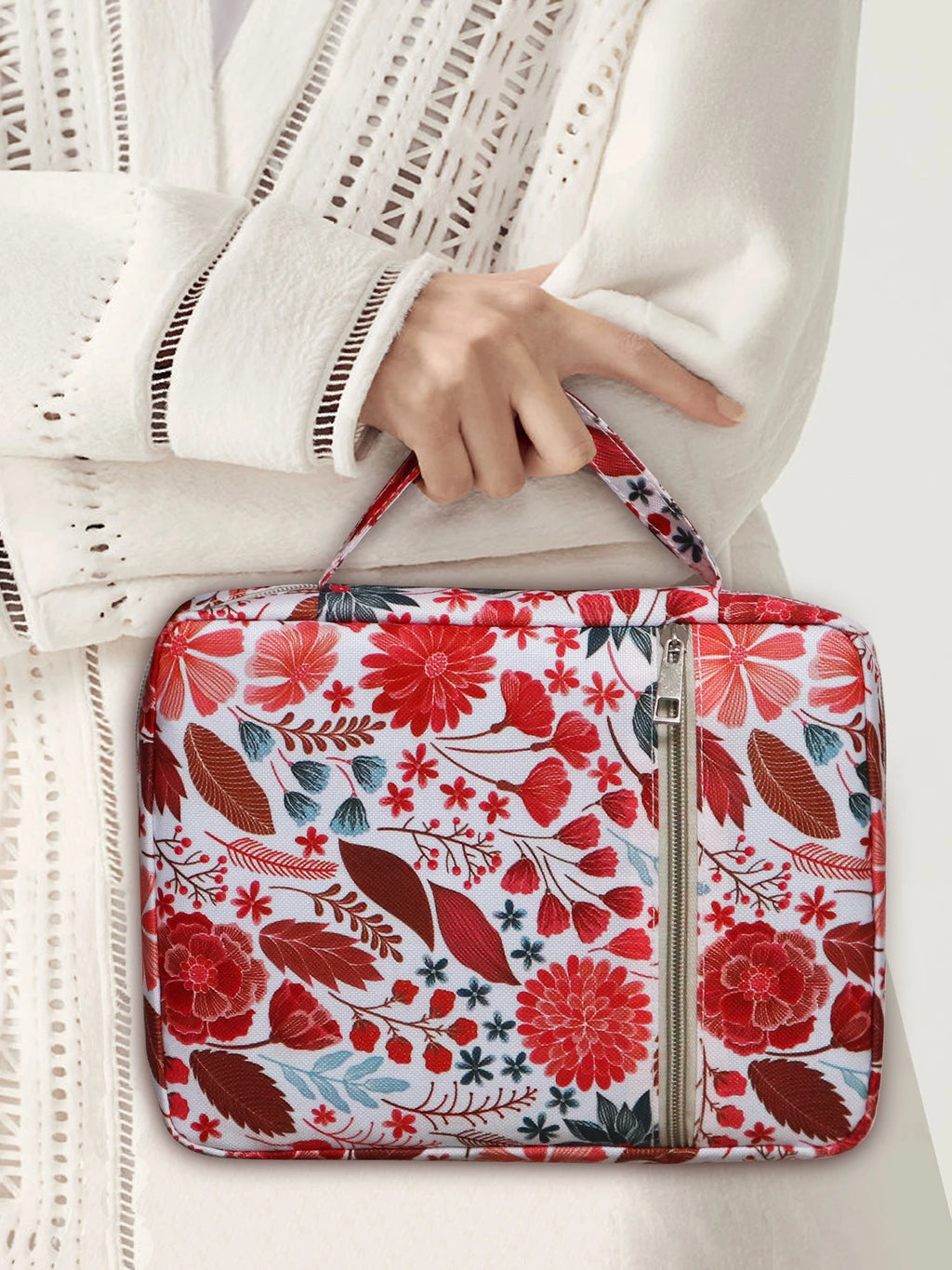 Capa da bíblia para mulheres com impressão de flores, estojo da bíblia, bolsa da bíblia, estojo da bíblia de estudo, capas para bíblia, capas de boooks da bíblia