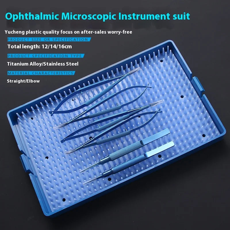 Conjunto de ferramentas para pálpebras, fórceps porta-agulhas com tesoura de dentes, instrumento oftálmico de aço inoxidável