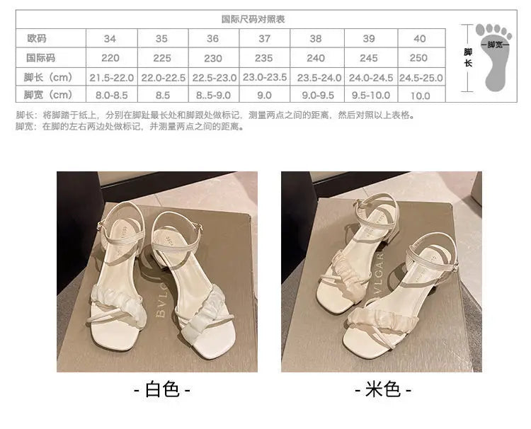Salto estilete para mulheres, sandálias de strass, botão quadrado, sapatos de casamento, moda feminina, branco, 2024
