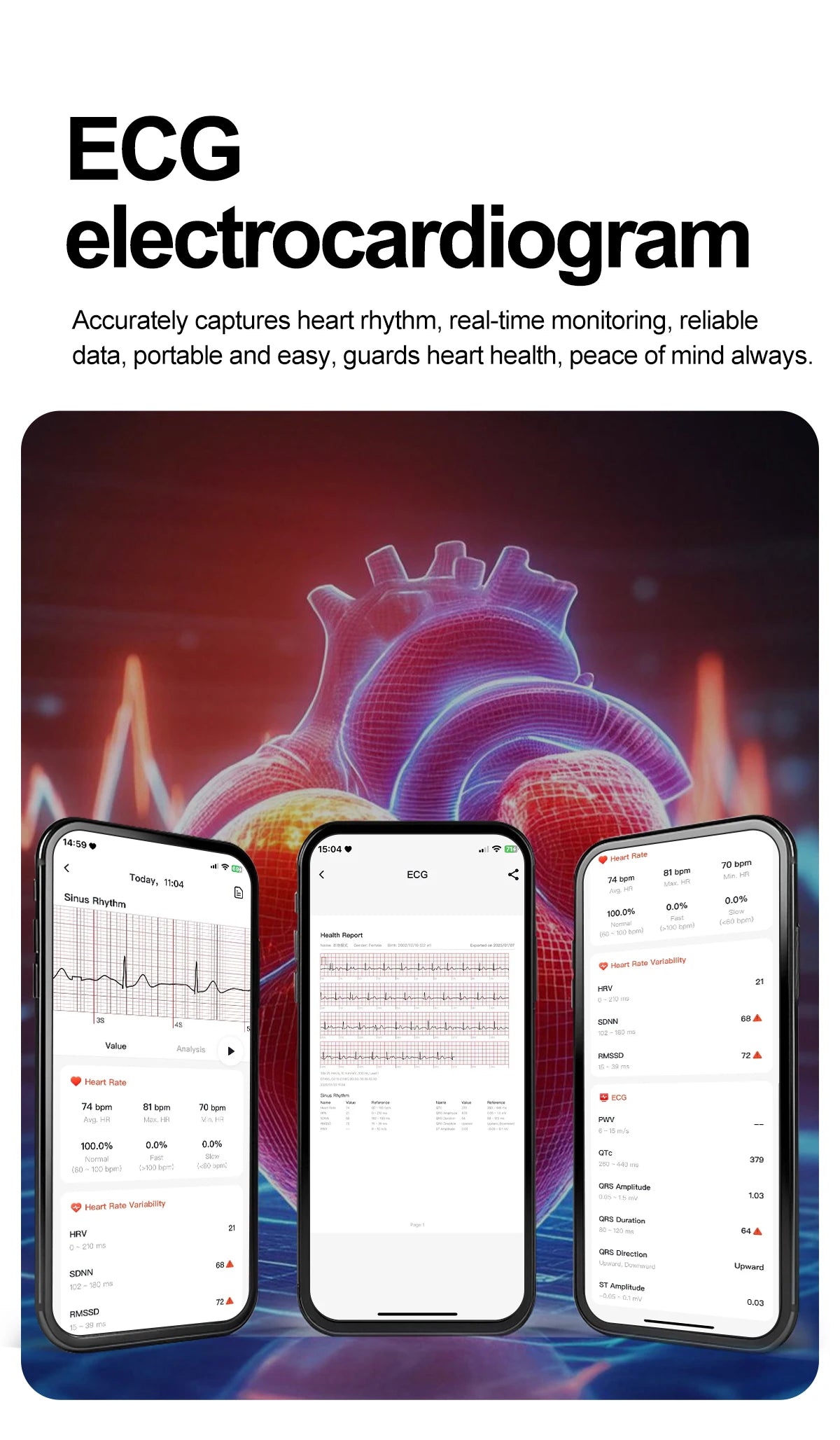 Novo Smartwatch 2026 com ECG Preciso, Análise de Saúde Cardíaca, Análise de Sangue, Lipídios no Sangue, Pressão Arterial e Chamada Bluetooth para Homens