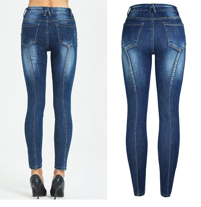 Calças Jeans Femininas Push Up, Calças Skinny de Denim, Moda 2026, Pantalones De Mujer, Pantalon Femme, Azul 2XL 3XL