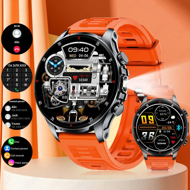 Lige 2025 novo relógio inteligente masculino lanterna ai voz bluetooth chamada 1.53 "hd esportes relógios de fitness monitor saúde smartwatch feminino