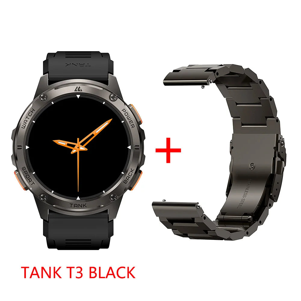 Original KOSPET TANK T3 Relógio Inteligente Para Homens Militar Smartwatch Mulheres Relógios de Fitness Digitais AMOLED AI Voz AOD Bluetooth