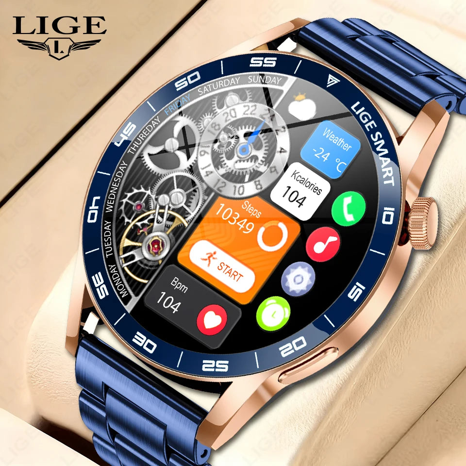 Relógio Inteligente LIGE 2026 com Chamadas de Voz para Homens, Tela HD de 1.38", IP68 à Prova D'água, Relógio Esportivo e Fitness, Novo Smartwatch para Homens e Mulheres, Compatível com Android e iOS