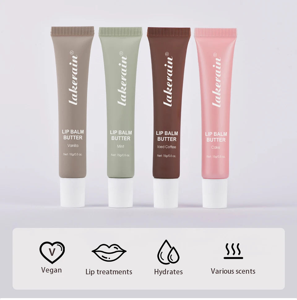 Bálsamo labial hidratante espelho brilho labial baunilha rosa açúcar café bolo cheiro batom óleo transparente maquiagem cuidados com os lábios