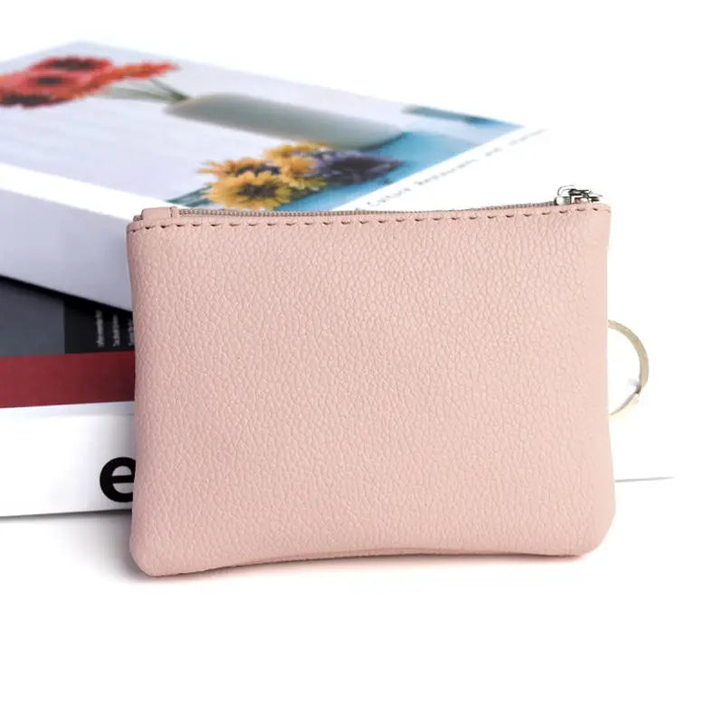 Bolsa de moedas de couro pu 2025 novo com chaveiro bolsa de bolso à prova d'água com zíper resistente ao desgaste porta-cartões de crédito masculino